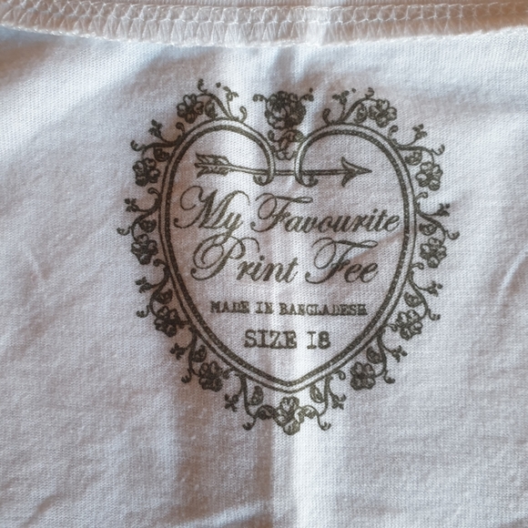 Kmart Girl Express AU-18 White Print ShortSleeve Tee Shirt Top NWOT - Picture 4 of 10